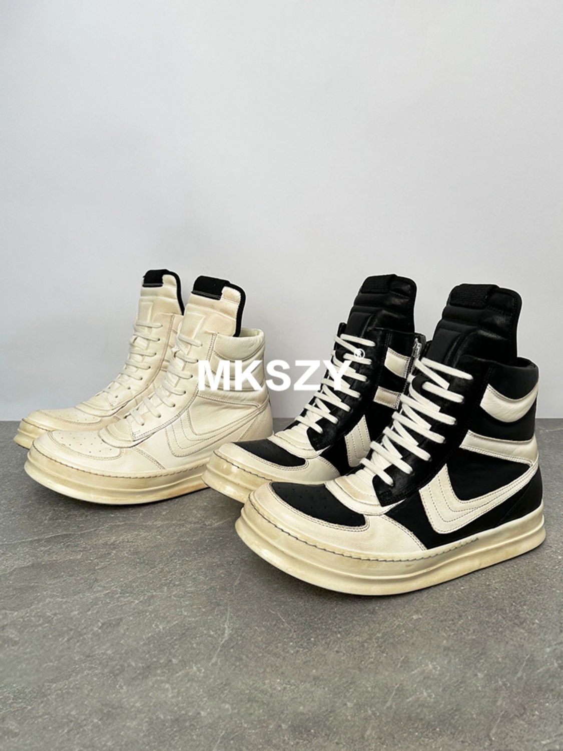MKSZY RO độc lập móc lớn Dunk giày thể thao cổ cao màu trắng đen và trắng giày thể thao phiên bản đầu tiên giày du lịch giày phượt chính hãng 