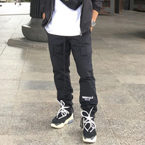 MKSZY autonomous double line High Street leisure loose 3M reflective windproof drawstring closing nylon casual trousers