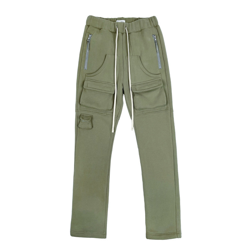 MKSZY winter FAR archive green 400g plus velvet thick casual function multi-pocket trousers male vibe