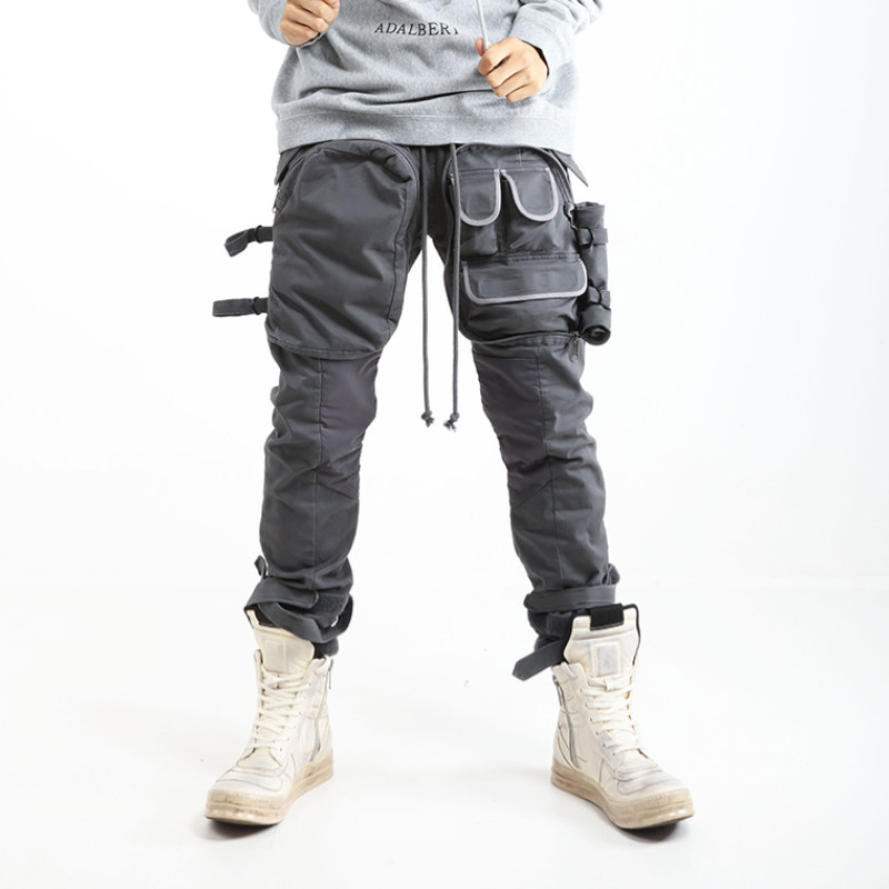 MKSZY Autumn Grailz Function Pocket Workshop Leisure and Relax Tie Trouser Boy Current Vibe Wind