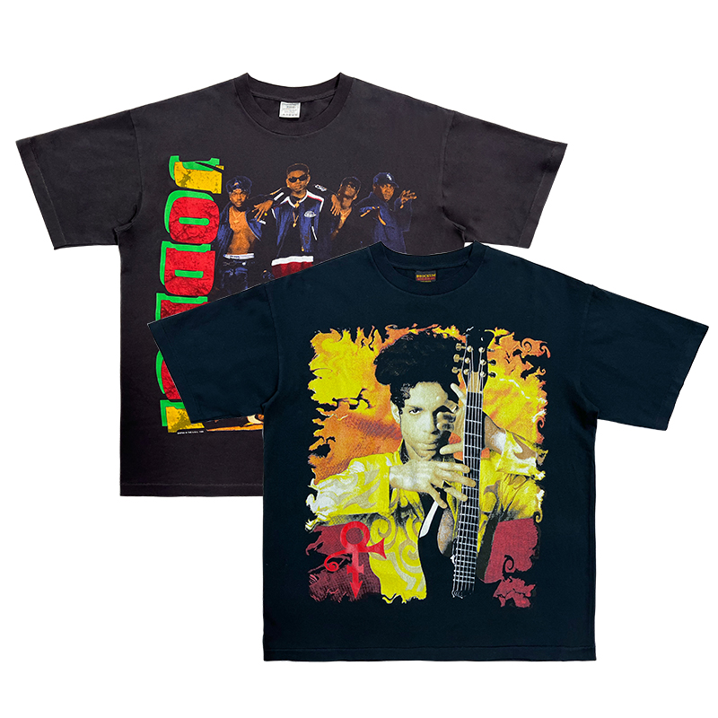 MKSZY Prince Band JODECI ウォッシュドオールドレトロロックバンドヴィンテージTシャツ半袖Tシャツ