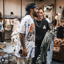 MKSZY autonomous zeppelin airship retro Tee vintage T-shirt tie-dyed short sleeves half sleeves