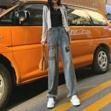 Прямые свободные джинсы, осенние модные штаны, свободный крой