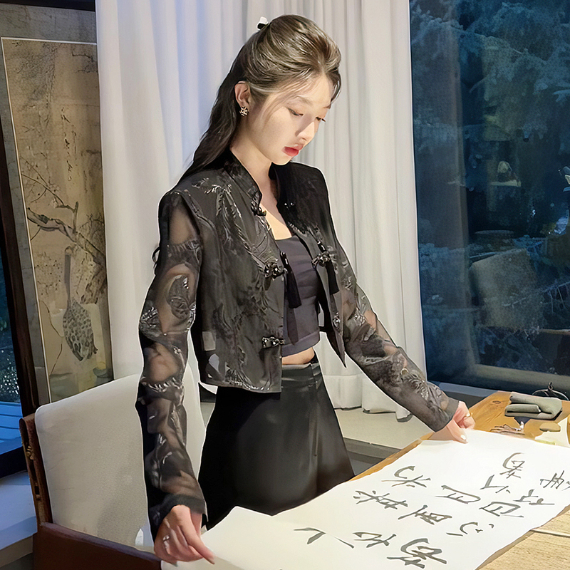 New Chinese-Style National Style Sun-Protective Shirt Jacket for Women, Spring and Summer Thin Cardigan, Slip Dress Outerwear, 2026 New Model Top