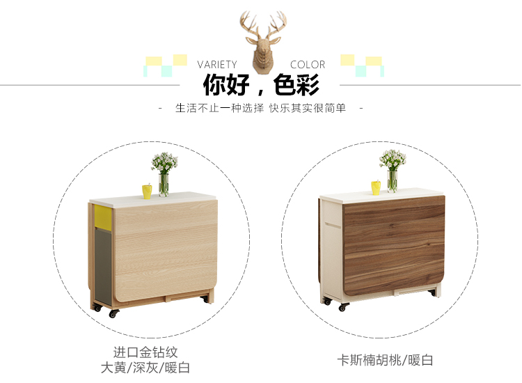 Gia đình nhỏ bàn gấp đa năng đơn giản nhỏ Bắc Âu đơn giản hiện đại 6 người ăn uống kính thiên văn - Bàn bàn gấp gọn