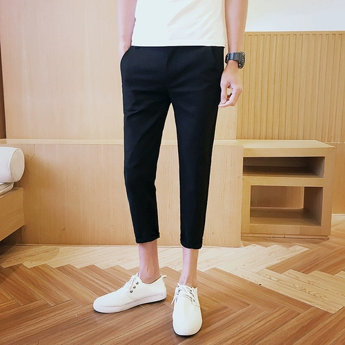 Летние тонкие эластичные универсальные штаны, в корейском стиле