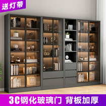 Light luxury bookcase with glass door hand script killing display cabinet home locker living room bookcase display cabinet custom