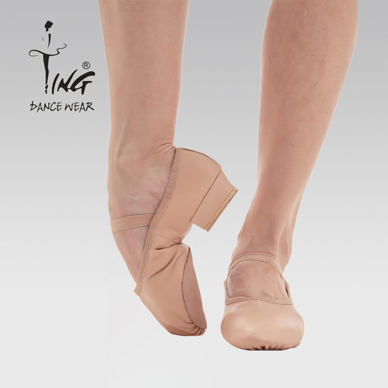 TING Chen TING dance shoes adult leather teacher dance shoes soft bottom practice shoes national belly dance shoes women