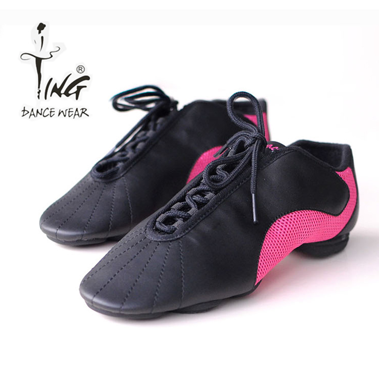 Chen Ting mesh latin dance practice shoes female jazz dance shoes adult outdoor rubber sole fashion dance shoes tide