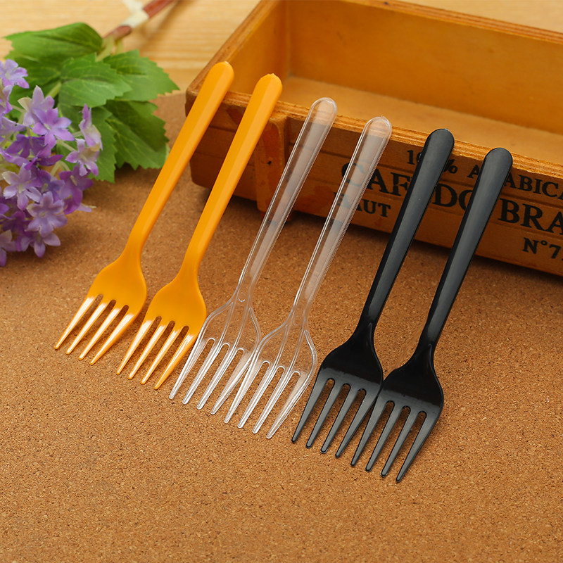 Disposable black transparent fork Western Dining Quadrilateral Knife Fork Square Paper Tray Cake cake Dish Paper