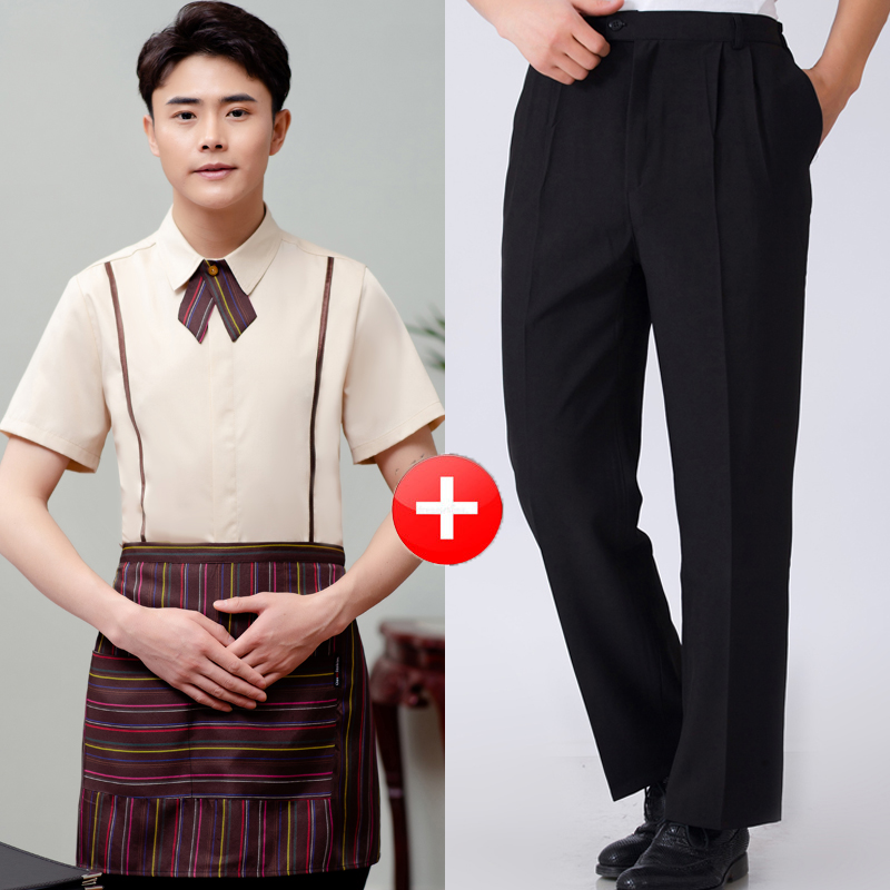 nhà hàng phương Tây workclothes mùa hè ngắn tay áo sơ mi xu hướng nhà hàng khách sạn cafe bồi bàn thời trang quần áo cô gái phòng trà