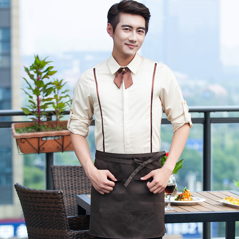 nhà hàng phương Tây workclothes mùa hè ngắn tay áo sơ mi xu hướng nhà hàng khách sạn cafe bồi bàn thời trang quần áo cô gái phòng trà