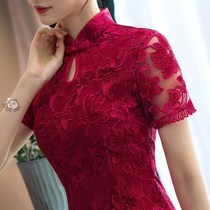 Lady Gao Yas qipao Summer gaokao Flag at the opening of the Qipao Net Red Pops Worn By Her Mother 2021 New