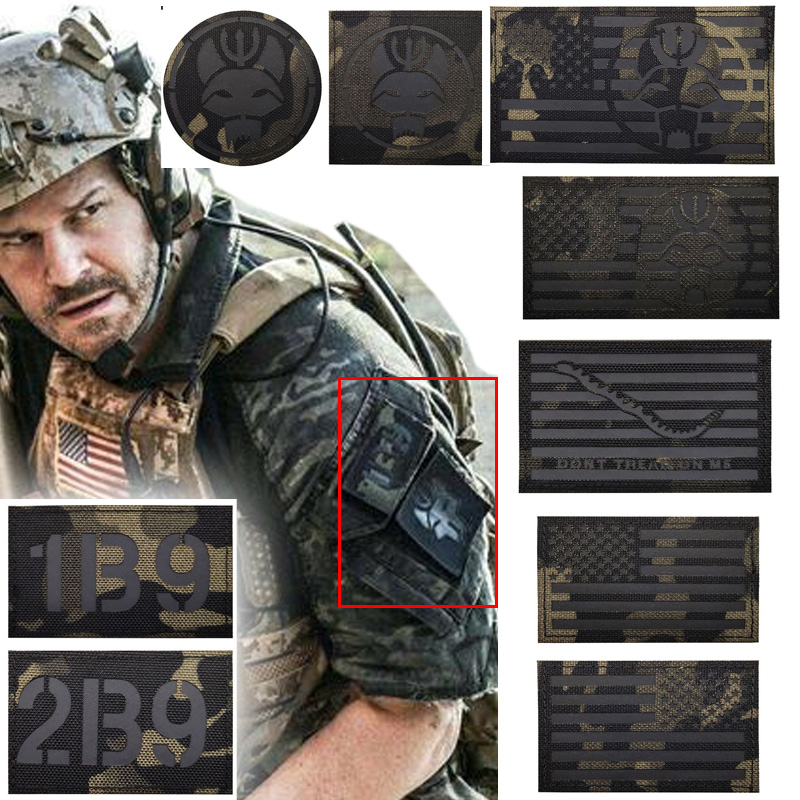 American Seal Commando Dark Night Camouflage Tactical Morale Badge Reflective Magic Sticker Trident IR Recognition Chapter