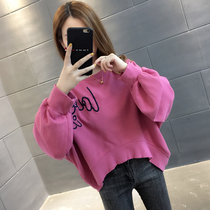 Early autumn small man sweater womens clothing 2021 New loose high waist foreign air aged spring and autumn thin short top