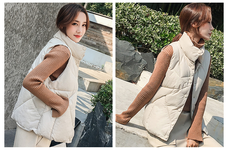 2018 mới xuống áo vest nữ mùa thu đông ngắn phiên bản Hàn Quốc của áo vest trắng thủy triều rộng rãi áo khoác ga châu Âu áo phao lông vũ nữ