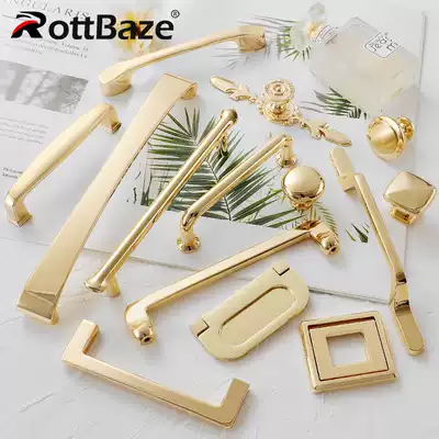 Bright gold handle cabinet door Modern minimalist cabinet Shoe cabinet Wine cabinet Overall cabinet drawer Wardrobe door handle Nordic light luxury