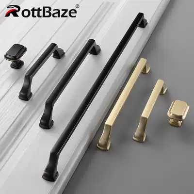 New Chinese cabinet door handle modern simple black wardrobe handle cabinet drawer whole cabinet door handle American European style