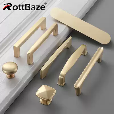 Copper brushed handle Modern simple cabinet door handle Copper wardrobe handle Drawer overall cabinet door small handle Nordic style