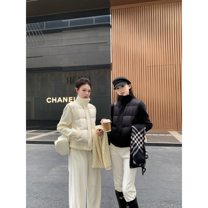 5Werkwen Main Line Series | Old Money Style Patchwork down Jacket 90% Three-Star White Duck down Seamless Taped Seam down Jacket for Women