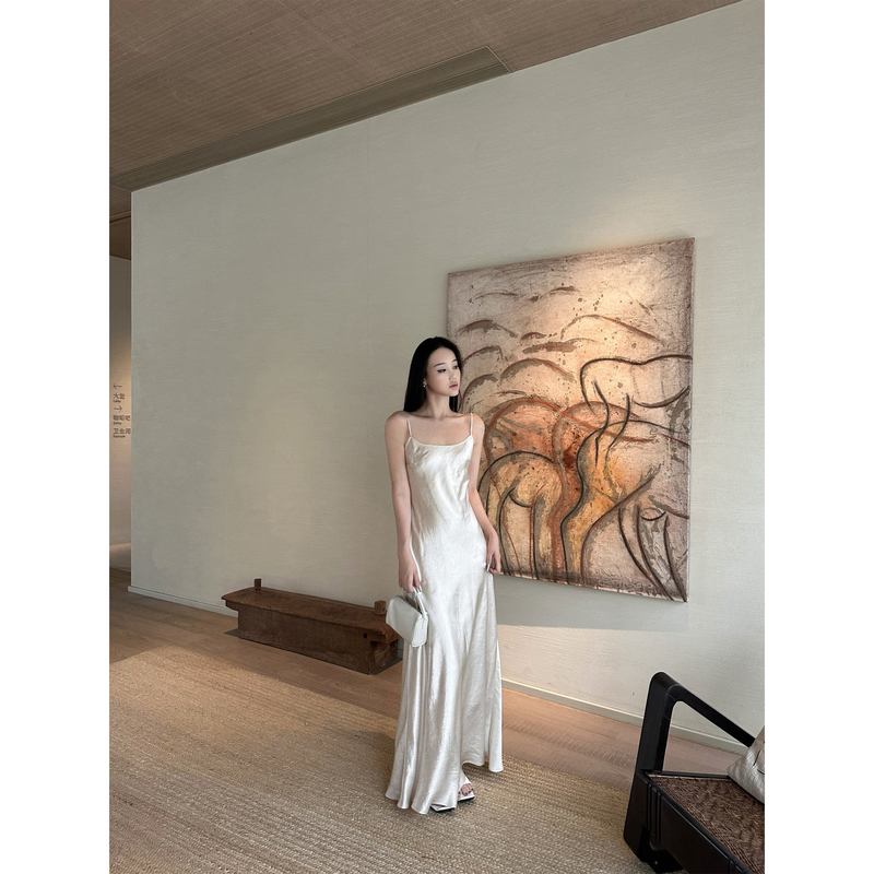 5Werkwen High Quality | 1Oo Acetate Mermaid Satin Slip Dress Slim Fit High-End Long Dress