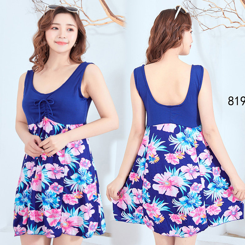 Two-style swimsuit women big size size fat mm shady skinny conservative Korean fashion moms spa dress swimsuit woman