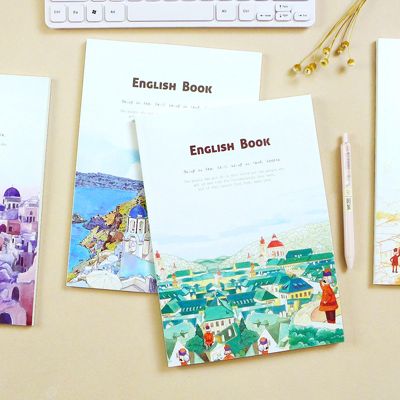 Upiper stationery English This b5 notebook primary and middle school students practice this thickened English homework book with stationery big number