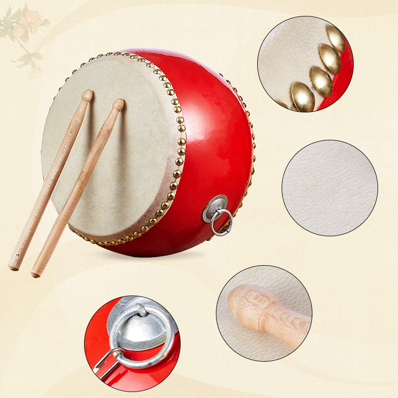 Dancing drum teaching special drum leather cowhide Chinese Tang drum red drummer drum instrument hand playing professional percussion instrument