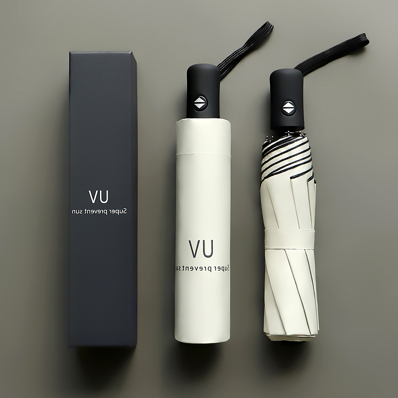 Anti-UV black gum shading umbrella anti-UV female folding sun protection fine and rain dual-use full automatic large number of sun-shading umbrellas