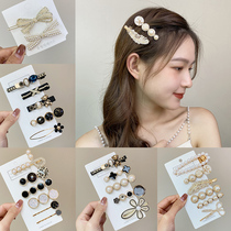 Card children summer fairy air head curtain a word clip edge clip exquisite hair card headgear summer Korean version of Pearl hair hairclip