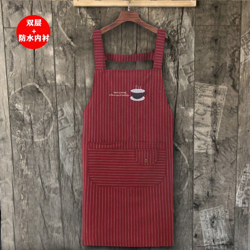 Net red style apron household pure cotton waterproof strap kitchen kitchen female fashion waiter manicure milk tea