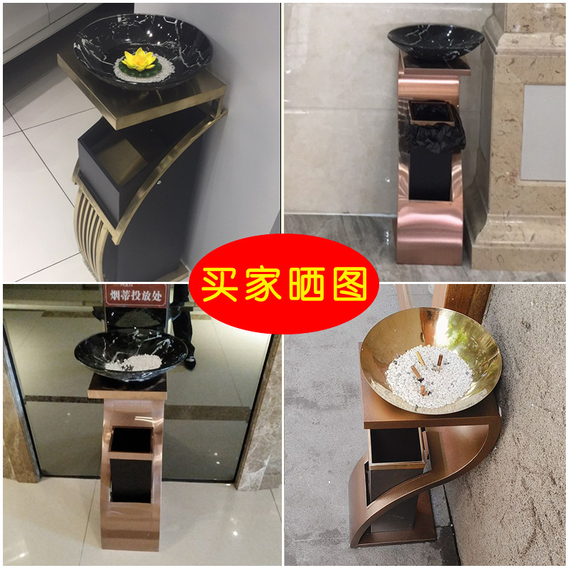 Hotel trash can lobby vertical room with stainless steel ashtray for smoking shopping mall elevator entrance corridor trash can