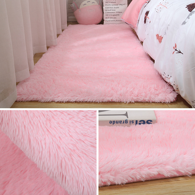 Thickened plush carpet Bedrooms full of adorable bedside girls Heart blanket nets Red Nordic tea table mat floor mat-Taobao