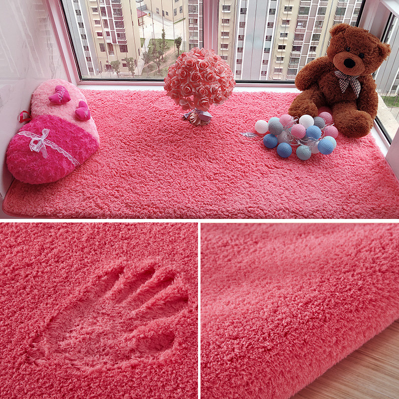 Thickened plush floating window cushion window sill pad Four Seasons universal Cut Balcony Cushion Anti Slip Pink Bedroom Bedside Carpet