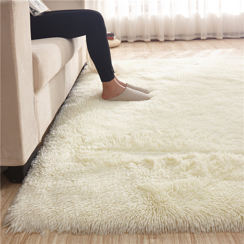 Thick plush bed under carpet bedroom full room with white living room small sofa tea couch mat bedding edge carpet mat