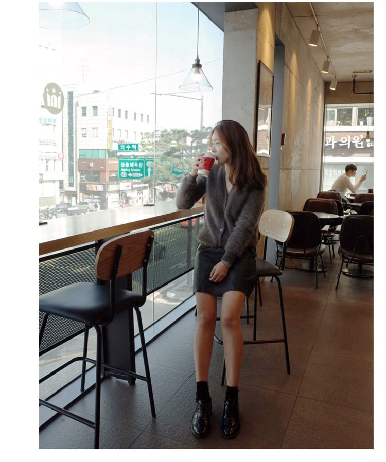 Áo len nhung đỏ cổ tích rất đẹp cho phụ nữ áo len 2019 xuân hè mới ngắn siêu ngắn mùa đông đan áo khoác nữ - Accentuated eo áo mẫu áo dạ nữ đẹp