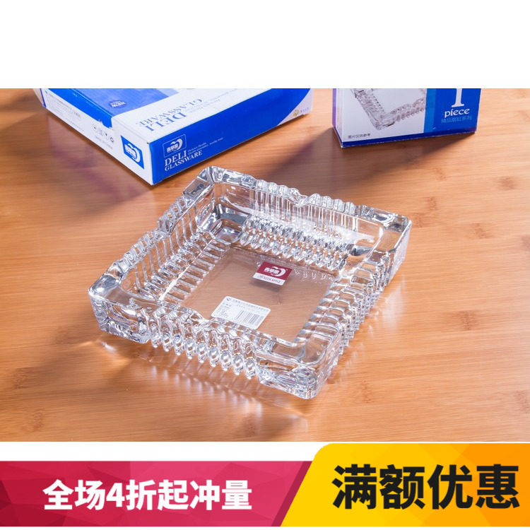 Square Square Wheels Gift Cigarettes Ashtray Guest House Hotel Office Smock Cylinders Crystal Glass Smock