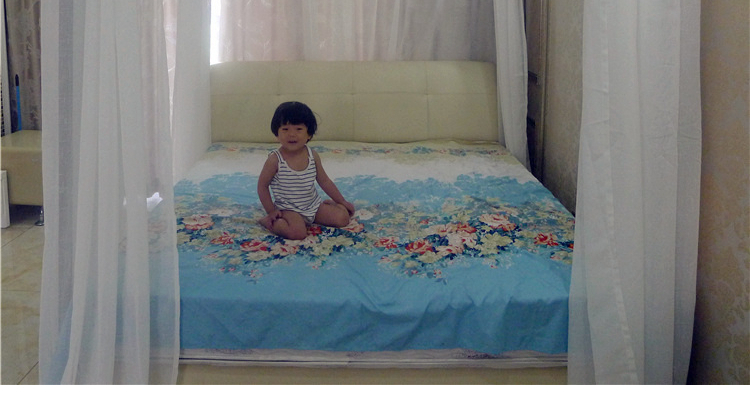 Đông Nam Á và Địa Trung Hải nhỏ gọn mới của Trung Quốc cổ điển giường ngủ manti bốn cột giường màn chống muỗi khăn trải giường tán gia đình vỏ sợi - Bed Skirts & Valances vải rèm ngủ