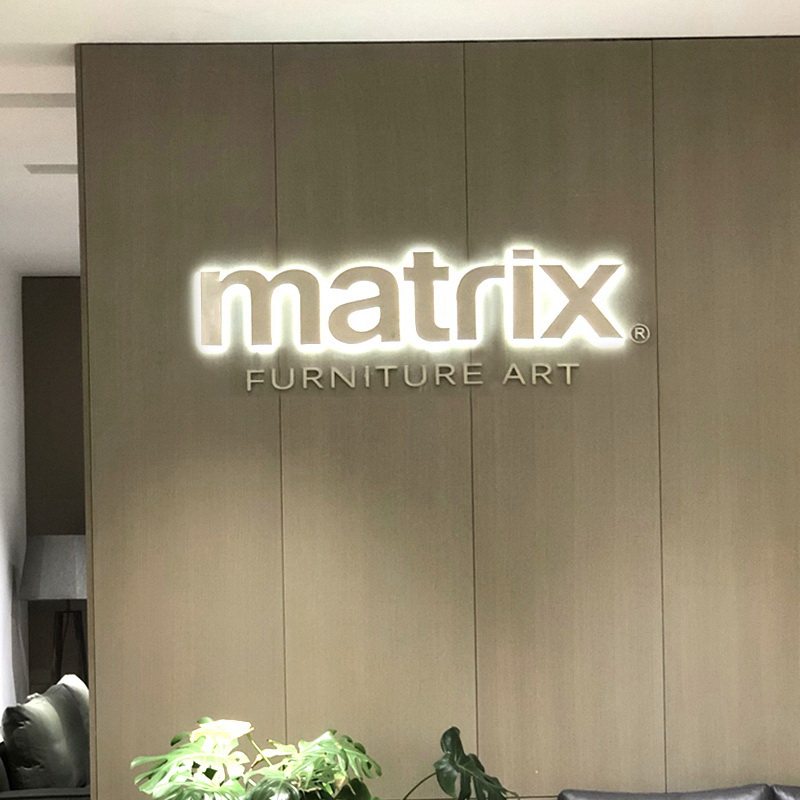 Billboard Sign Door Head Stainless Steel Acrylic Solid Back Luminous Character Mini Clothing Shop Corporate Logo Design