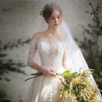 Light main wedding dress 2019 New Forest Bride wedding simple Hepburn French shoulder-to-shoulder light little girl