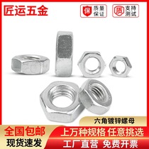 Hexagonal nut national scale 4 8 Class galvanized screw cap screw cap kg wholesale M6M8M10M20M24