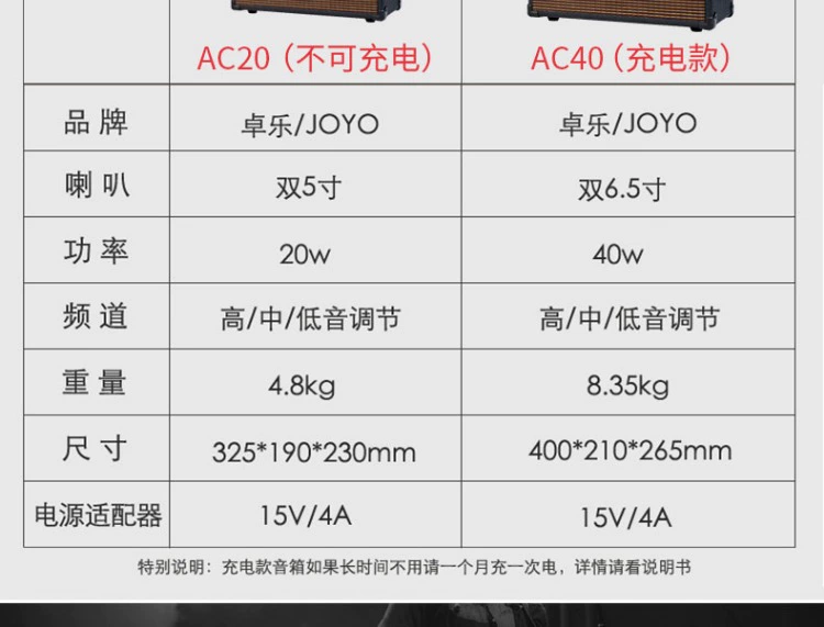 SF JOYO Zhuo Le AC20 / 40 hộp điện dân gian guitar chơi loa 40W âm thanh di động có thể sạc lại - Loa loa