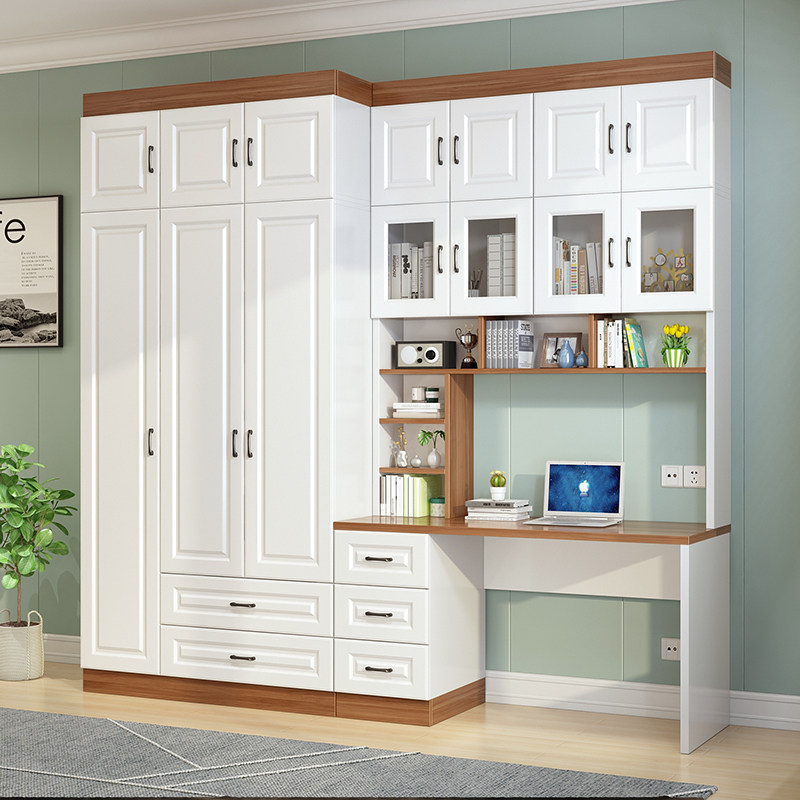 Computer desk wardrobe One body Home Children Lieven body Study Desk Custom Bookshelves Desk Plus Closet Combined Desk