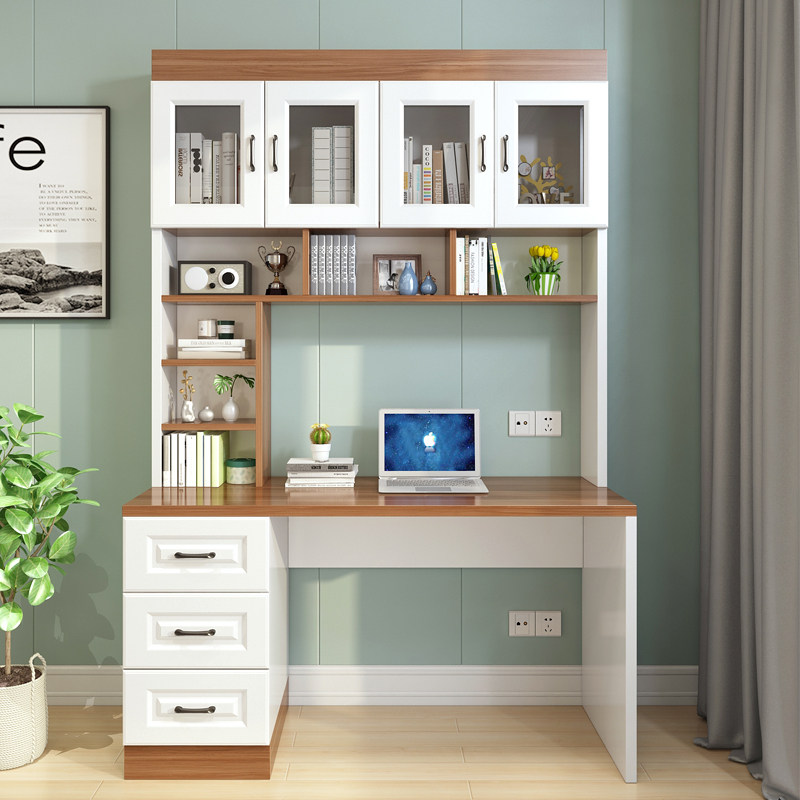 Computer Desk Desktop Minimalist Home Bedroom Student Learning Desk Custom Desk Bookshelf Combination Integrated Table