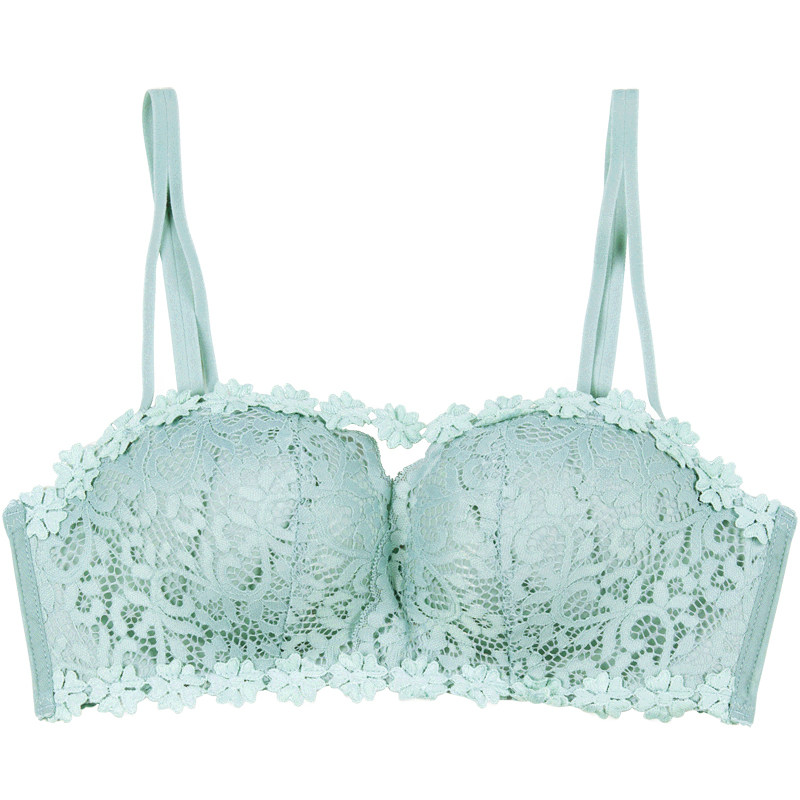 Lace Underwear Suit Women's Bra Gather No Rings Sexy Puzzle Hot Adjusted Small Bra