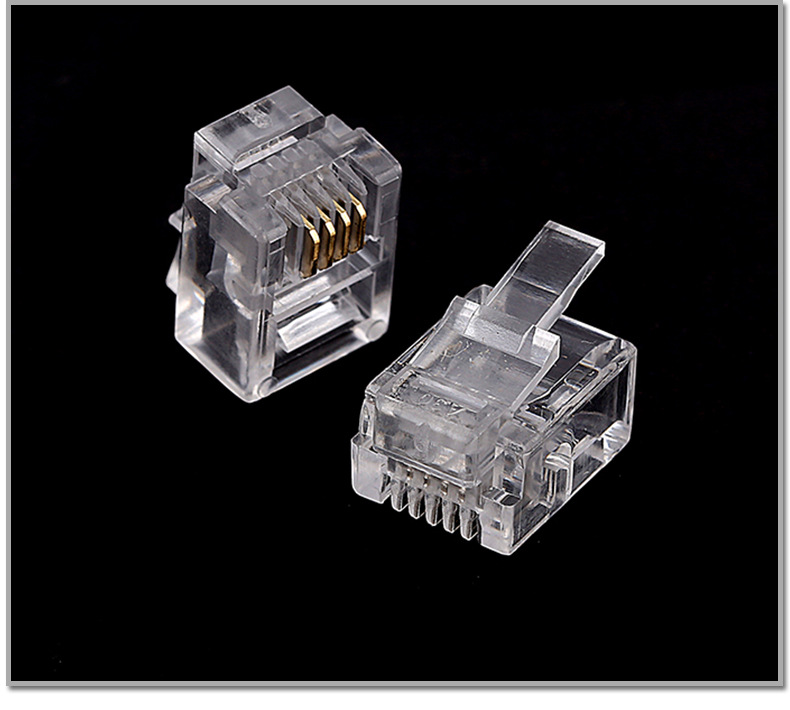 4P4C 4P4C 6P2C 6P2C 6P6C 6P6C-large copper sheet S tripods gold plated crystal head RJ9 RJ11 RJ11 RJ12 RJ45