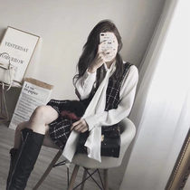 Waistcoat female outer wear small fragrant vest vest female spring and autumn two-piece French dress temperament goddess fan clothes