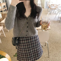 Short man is tall and fashionable professional socialite Xiaoxiang Feng two-piece suit skirt female 2019 new autumn and winter Western style is very fairy