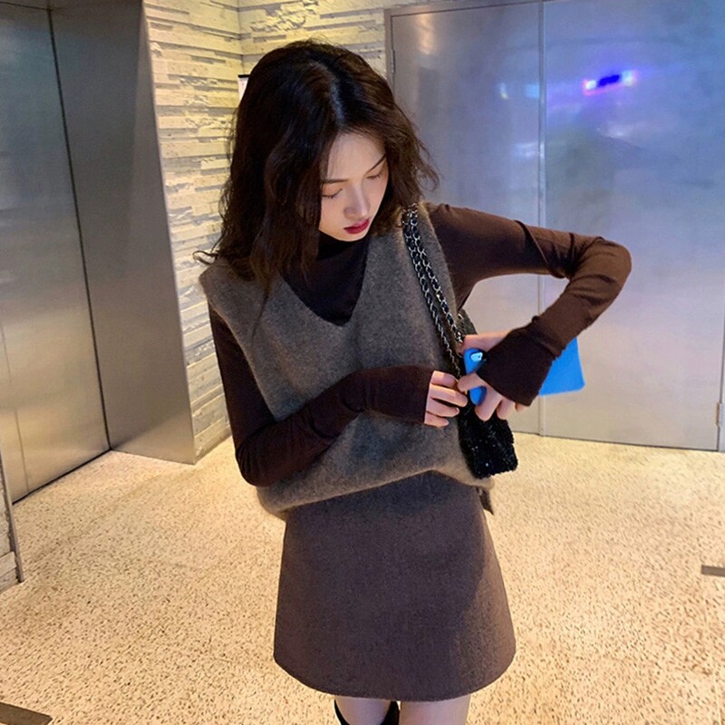 Small men show high professional small fragrance suit women fall/winter age reduction wear Korean version of Hyuna two-piece skirt foreign style