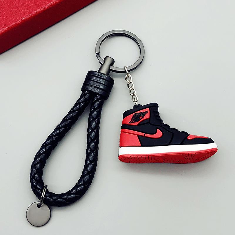 AJ Basket Sneakers Key Button Creative Solid Shoe Mold Car Key Necklace Pendant Personality Boy Gift